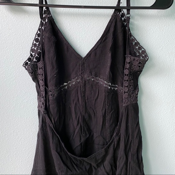 Free People Black Slip Dress with Embroidery - Picture 3 of 6